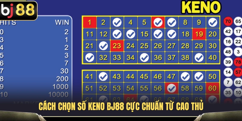 Phương pháp chọn số Keno BJ88 thường được áp dụng 